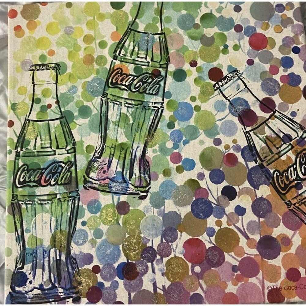 Coca-Cola Pop Art Canvas Wall Art 24x24 Colorful Collectible Licensed Decor